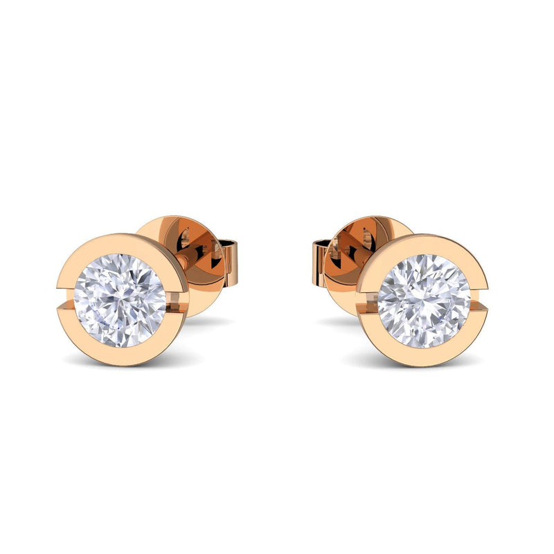 Ohrstecker Rund Rosegold Brillant