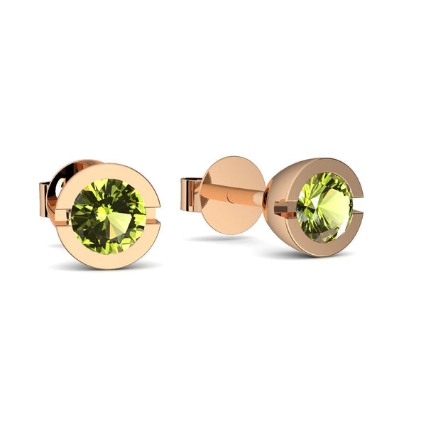 Ohrstecker Rund Rosegold Peridot