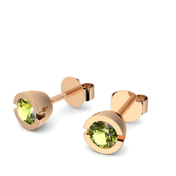 Ohrstecker Rund Rosegold Peridot