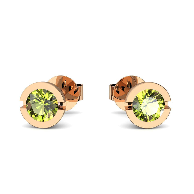 Ohrstecker Rund Rosegold Peridot