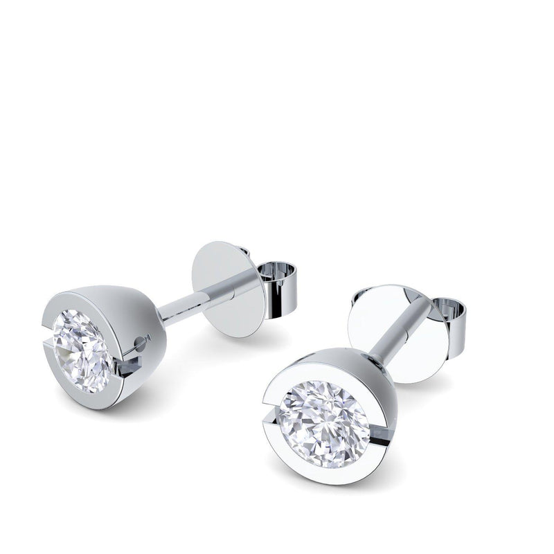 Ohrstecker Rund Silber Brillant