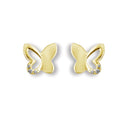 Ohrstecker Schmetterling Gelbgoldvergoldet Zirkonia