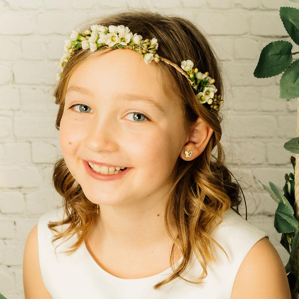 Ohrstecker Schmetterling Gelbgoldvergoldet Zirkonia