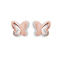 Ohrstecker Schmetterling Rosegoldvergoldet Zirkonia