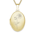 Amoonic Oval Geburtsblume Medaillon Halskette in Gelbgold vergoldet