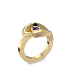 Ring Ausgefallen Gelbgold Amethyst