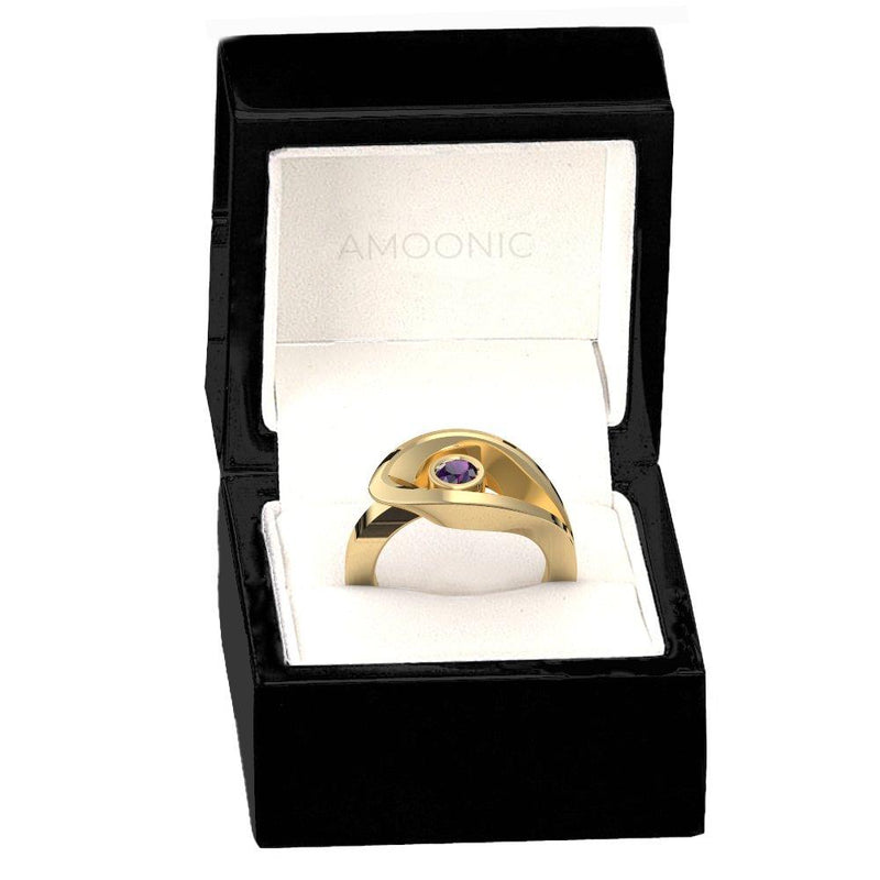 Ring Ausgefallen Gelbgold Amethyst