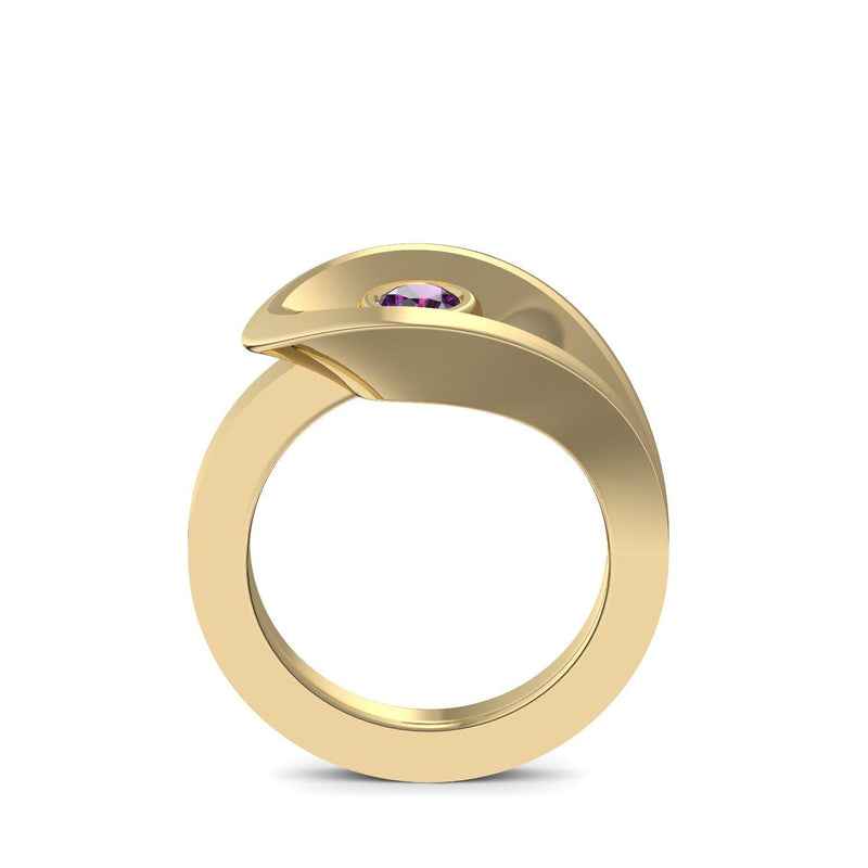 Ring Ausgefallen Gelbgold Amethyst