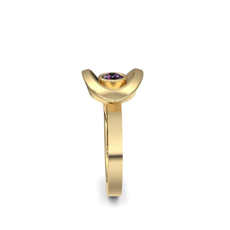 Ring Ausgefallen Gelbgold Amethyst