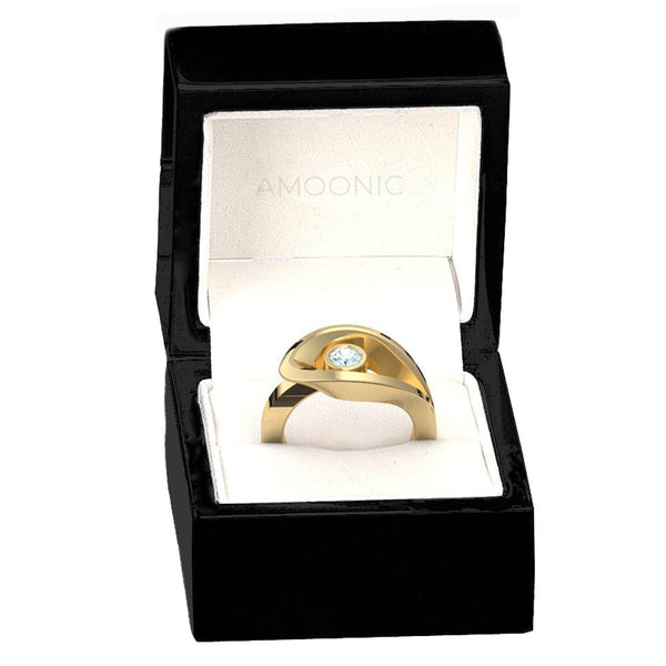 Ring Ausgefallen Gelbgold Aquamarin