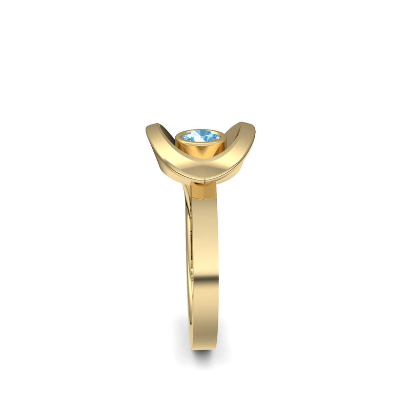 Ring Ausgefallen Gelbgold Aquamarin