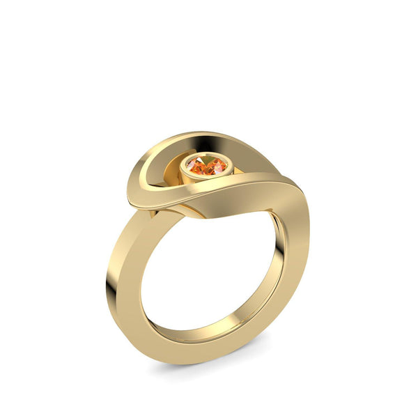 Ring Ausgefallen Gelbgold Feueropal