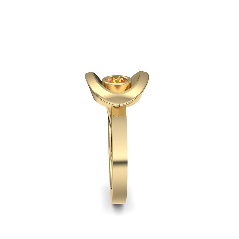 Ring Ausgefallen Gelbgold Feueropal