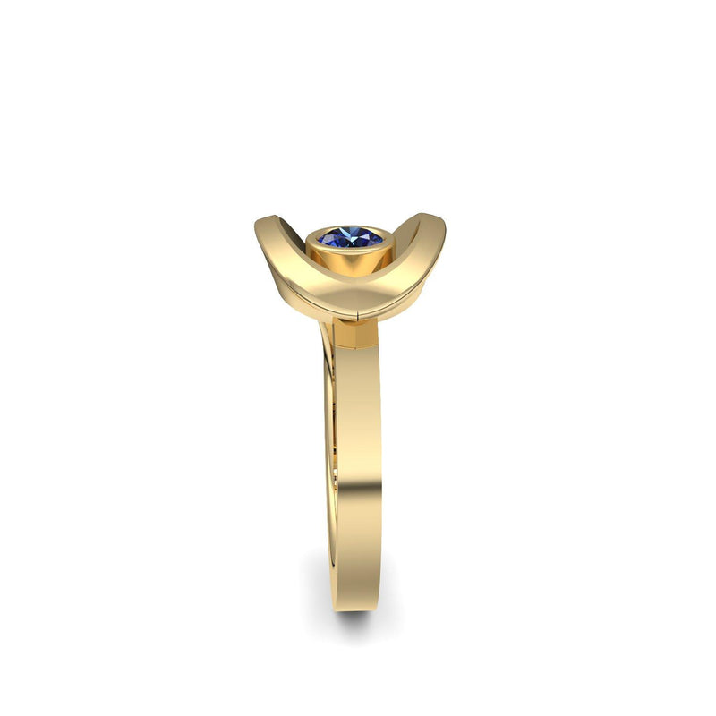 Ring Ausgefallen Gelbgold Saphir