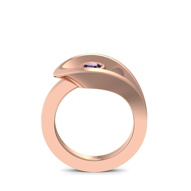 Ring Ausgefallen Rosegold Amethyst