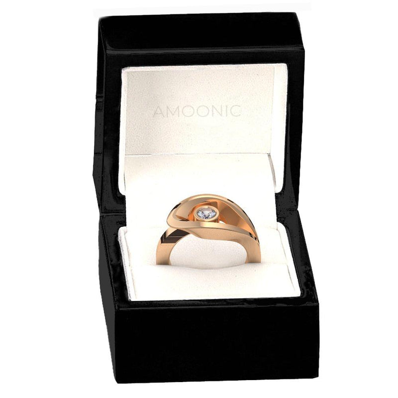 Ring Ausgefallen Rosegold Bergkristall