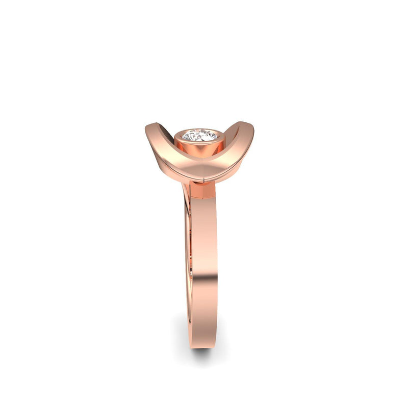 Ring Ausgefallen Rosegold Bergkristall