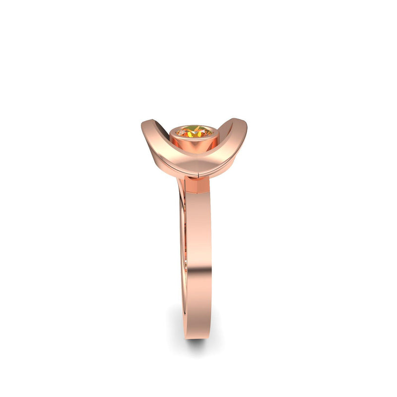 Ring Ausgefallen Rosegold Feueropal