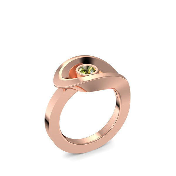 Ring Ausgefallen Rosegold Peridot