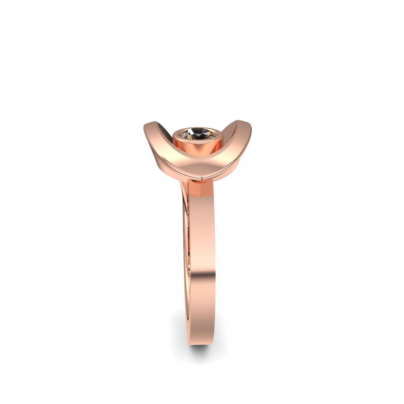 Ring Ausgefallen Rosegold Rauchquarz