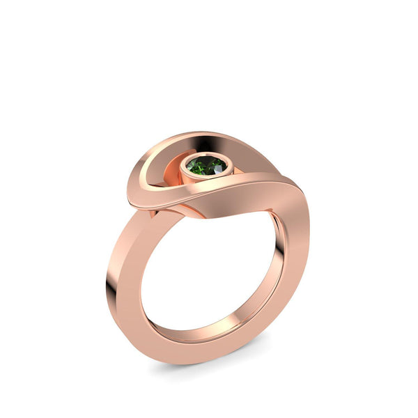 Ring Ausgefallen Rosegold Turmalin