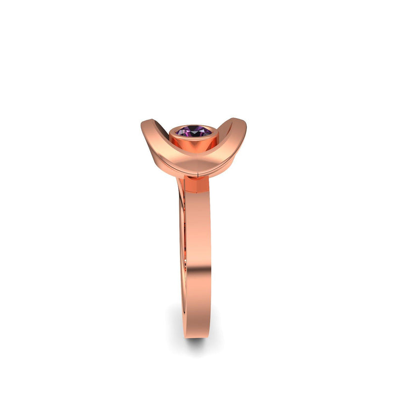 Ring Ausgefallen Rotgold Amethyst