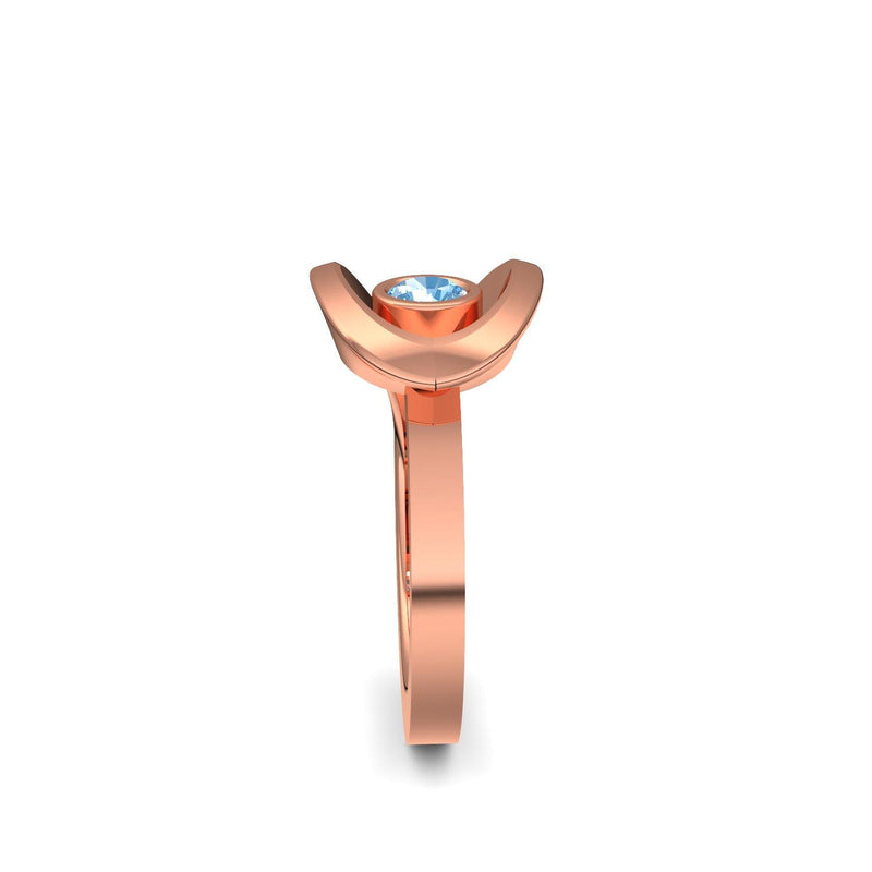 Ring Ausgefallen Rotgold Aquamarin