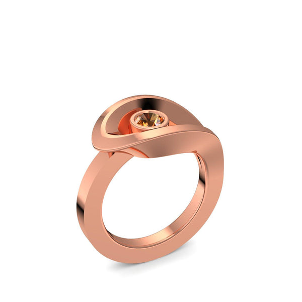 Ring Ausgefallen Rotgold Citrin