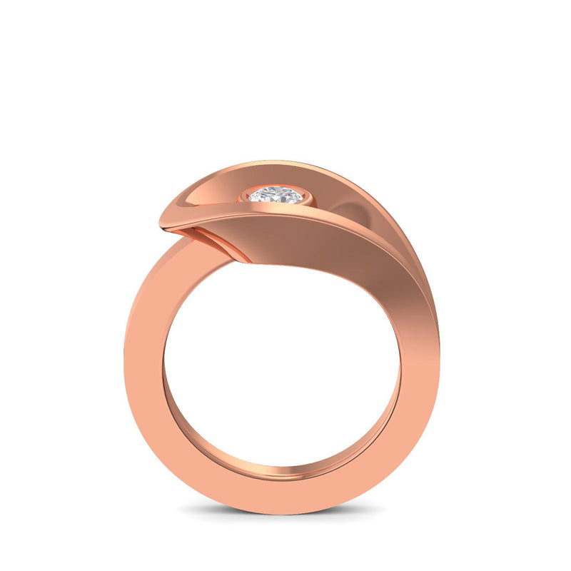 Ring Ausgefallen Rotgold Zirkonia