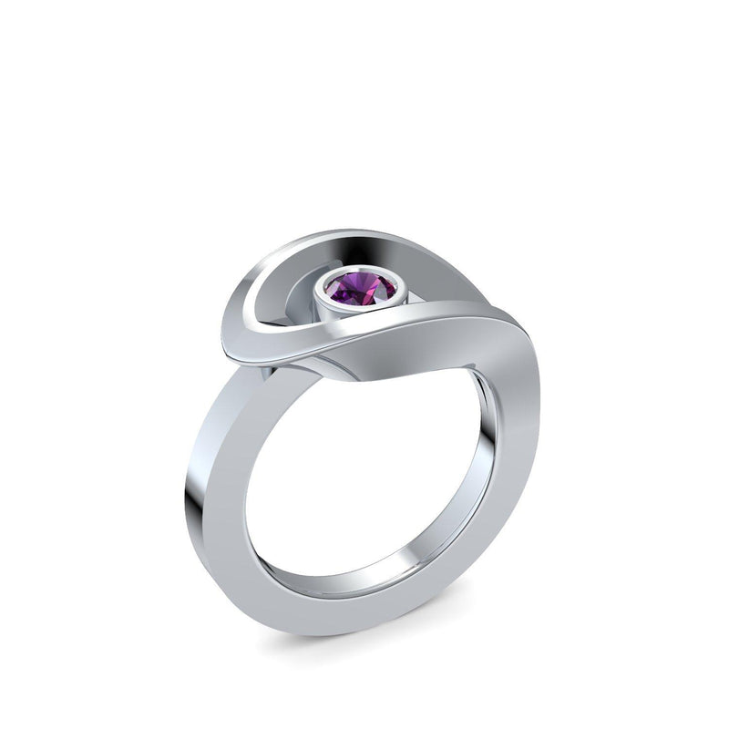 Ring Ausgefallen Silber Amethyst