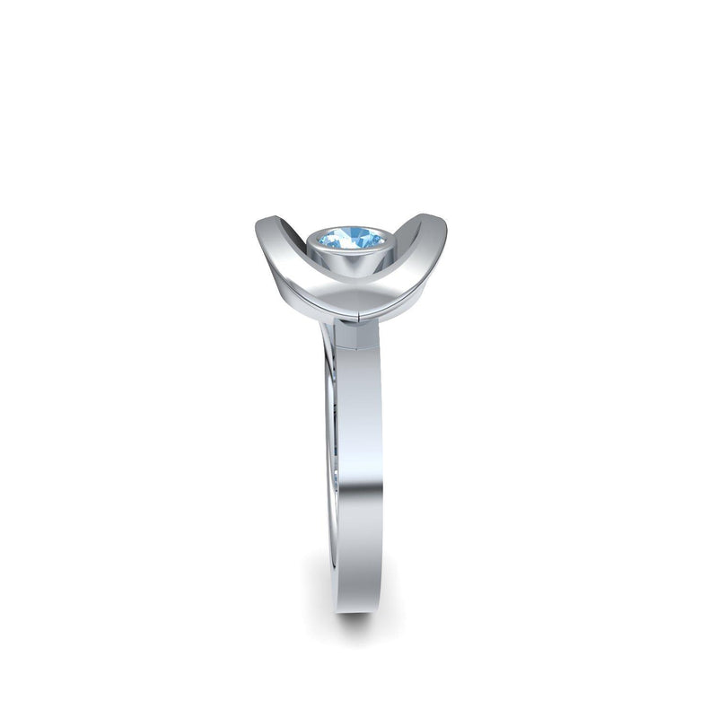 Ring Ausgefallen Silber Aquamarin