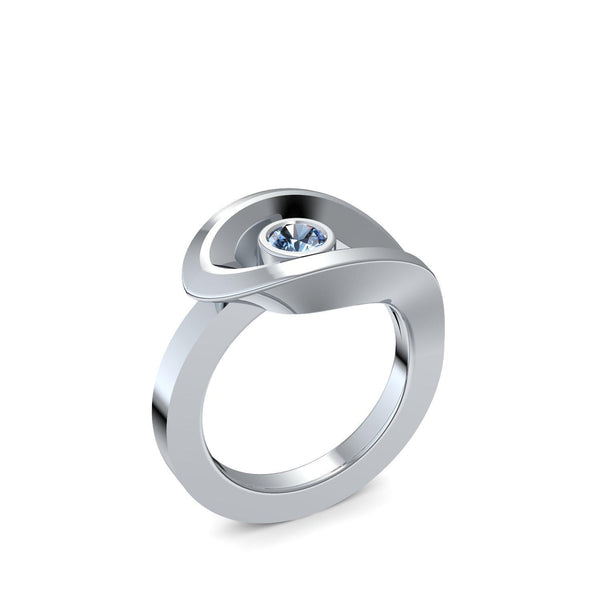 Ring Ausgefallen Silber Blautopas