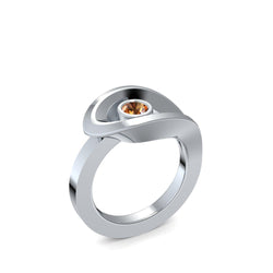 Ring Ausgefallen Silber Citrin