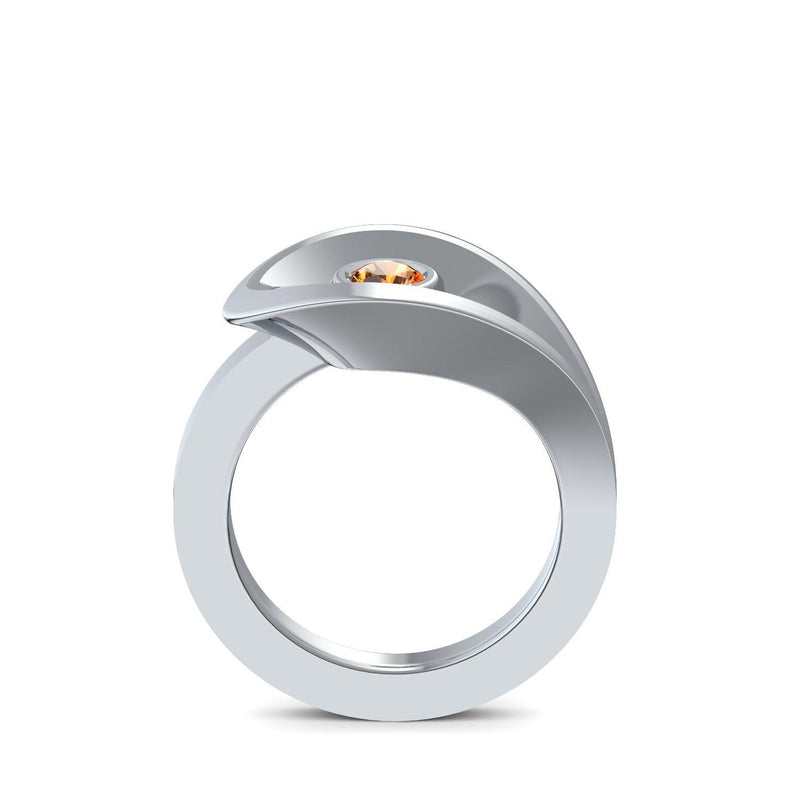 Ring Ausgefallen Silber Citrin