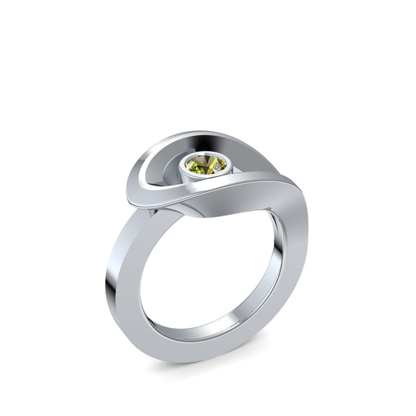 Ring Ausgefallen Silber Peridot