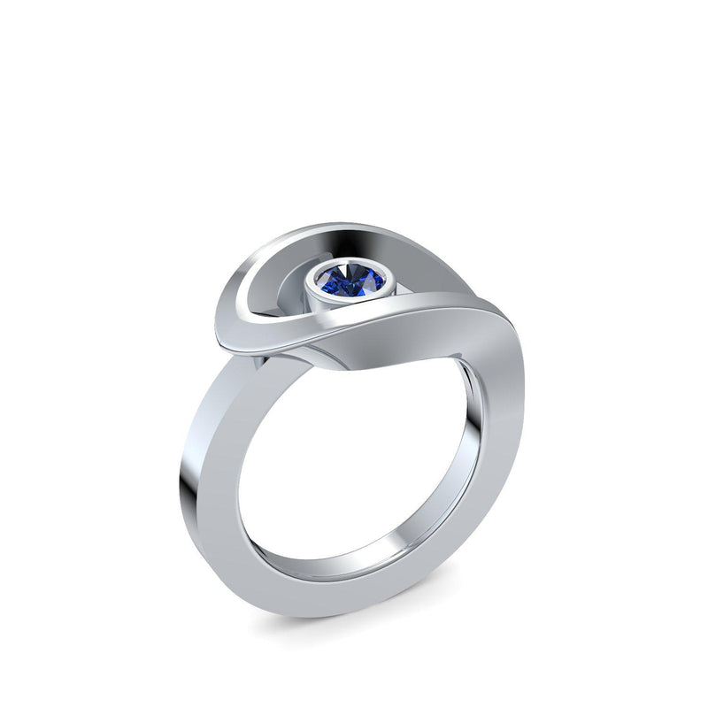 Ring Ausgefallen Silber Saphir