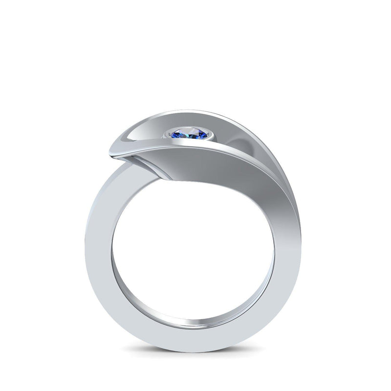 Ring Ausgefallen Silber Saphir