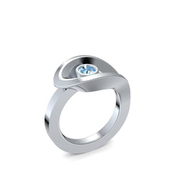 Ring Ausgefallen Weissgold Aquamarin