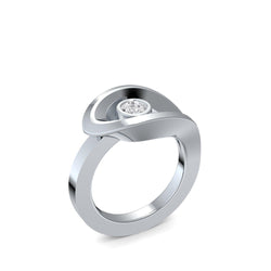 Ring Ausgefallen Weissgold Zirkonia