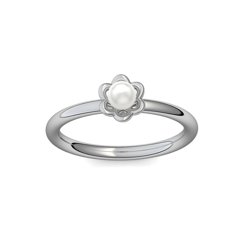 Ring Bluete Platin Akoyaperleweiss