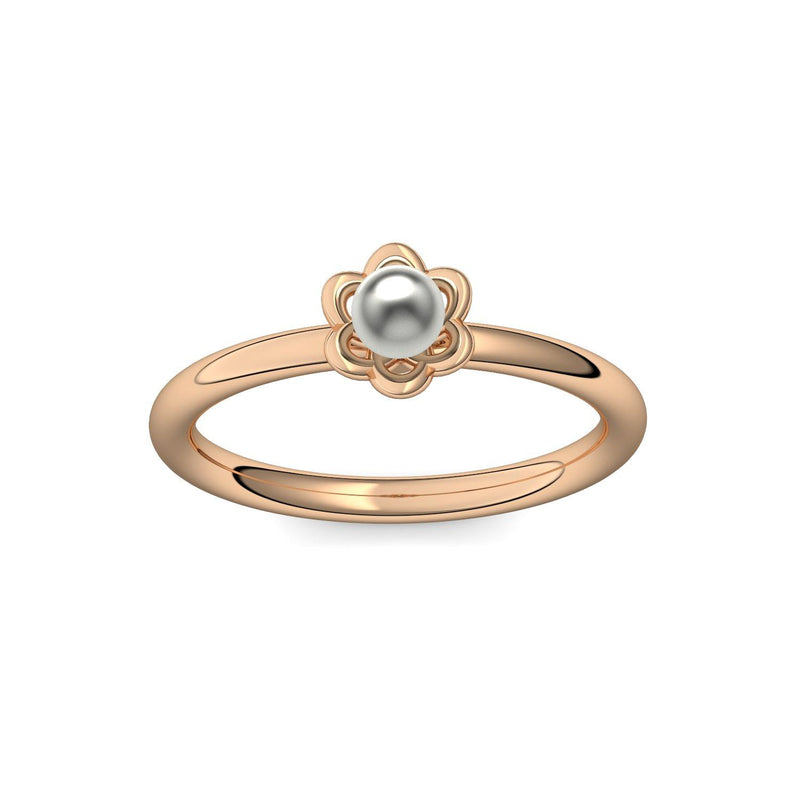 Ring Bluete Rosegold Akoyaperlegrau