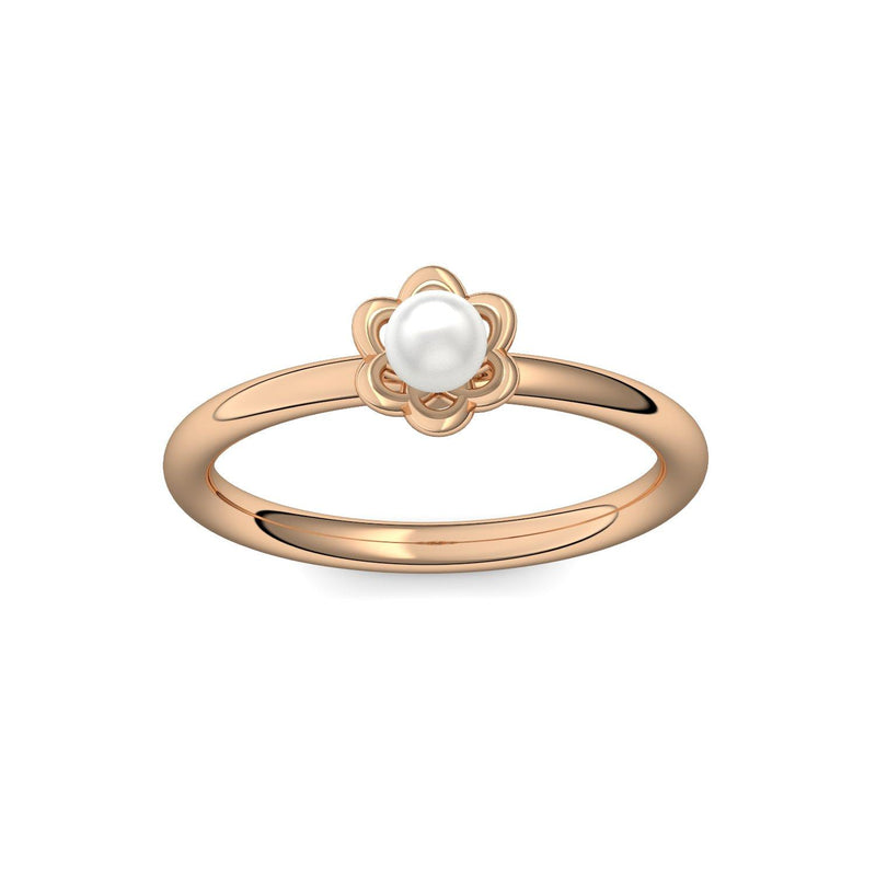 Ring Bluete Rosegold Akoyaperleweiss