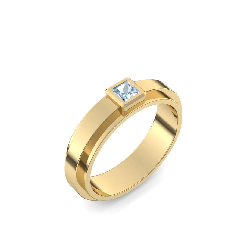 Ring Breit Gelbgold Aquamarin