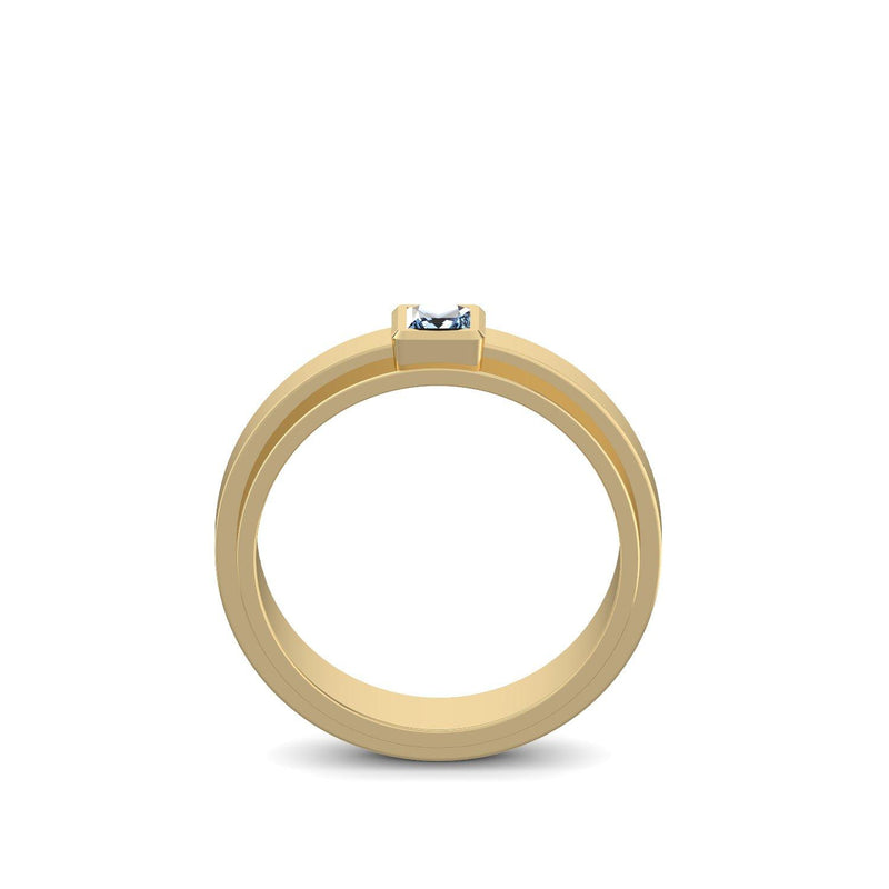 Ring Breit Gelbgold Blautopas