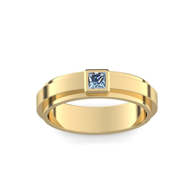 Ring Breit Gelbgold Blautopas