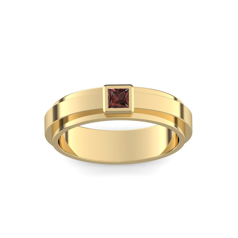 Ring Breit Gelbgold Granat