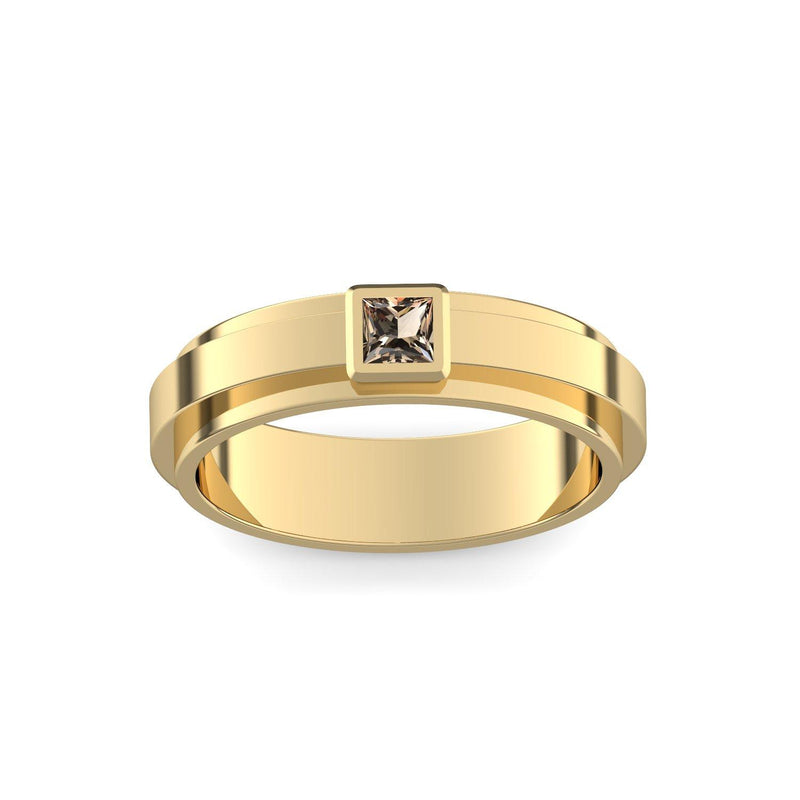 Ring Breit Gelbgold Rauchquarz