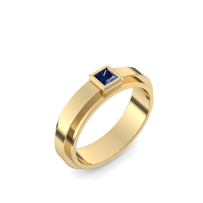 Ring Breit Gelbgold Saphir