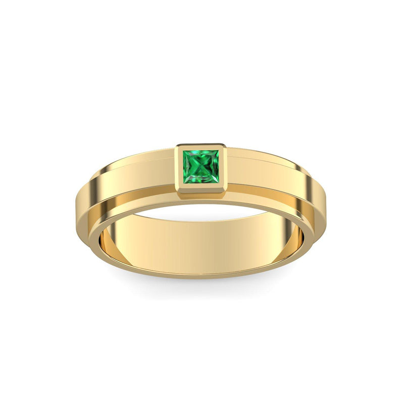 Ring Breit Gelbgold Smaragd