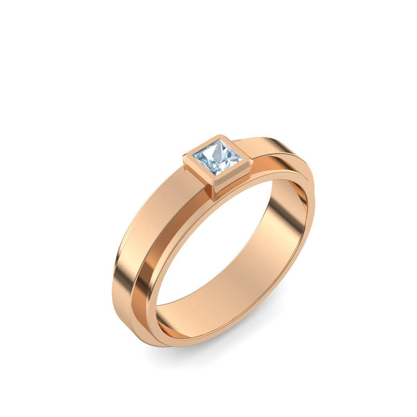 Ring Breit Rosegold Aquamarin